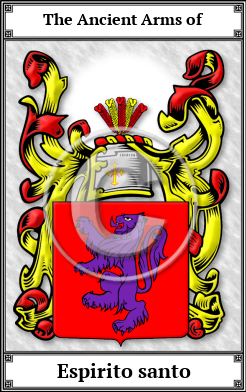 Espirito santo Family Crest Download (JPG)  Book Plated - 150 DPI